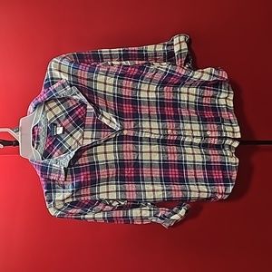 Pink and blue plaid flannel